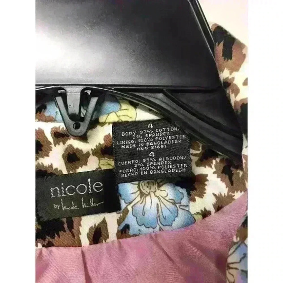 Nicole Miller Size 4 Womens Leopard Floral Animal Print Blazer Coat Jacket Long - Picture 3 of 12